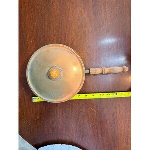 Vintage Copper Saucepan With Wooden Handle & Lid - 10" Long & 3.5" Tall - Rustic